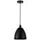 Edison Dome 9" Wide Matte Black Corded Mini Pendant w/ Matte Black Sha