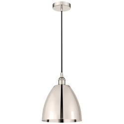 Edison Dome 9"W Polished Nickel Corded Mini Pendant w/ Nickel Shade