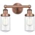 Edison Dover 15.5"W 2 Light Antique Copper Bath Light With Clear Shade
