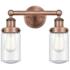 Edison Dover 15.5"W 2 Light Antique Copper Bath Light With Seedy Shade