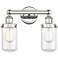 Edison Dover 15.5"W 2 Light Polished Nickel Bath Light With Clear Shad