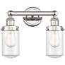 Edison Dover 15.5"W 2 Light Polished Nickel Bath Light With Clear Shad