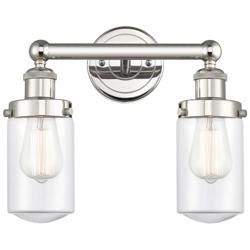 Edison Dover 15.5&quot;W 2 Light Polished Nickel Bath Light With Clear Shad
