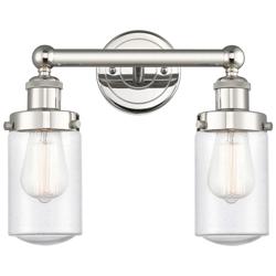 Edison Dover 15.5&quot;W 2 Light Polished Nickel Bath Light With Seedy Shad