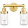 Edison Dover 15.5"W 2 Light Satin Gold Bath Vanity Light With Clear Sh
