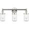 Edison Dover 24.5"W 3 Light Polished Nickel Bath Light With Clear Shad