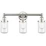Edison Dover 24.5"W 3 Light Polished Nickel Bath Light With Clear Shad
