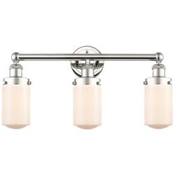 Edison Dover 24.5&quot;W 3 Light Polished Nickel Bath Light With White Shad