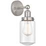 Edison Dover 7" Brushed Satin Nickel Sconce w/ Clear Shade
