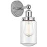 Edison Dover 7" Polished Chrome Sconce w/ Clear Shade