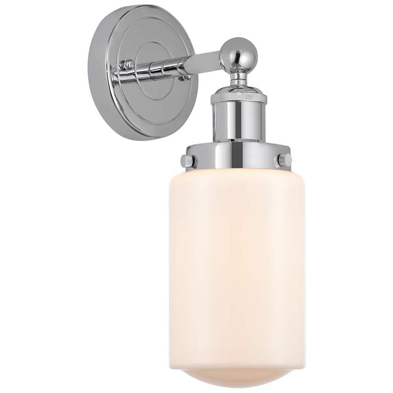 Image 1 Edison Dover 7 inch Polished Chrome Sconce w/ Matte White Shade