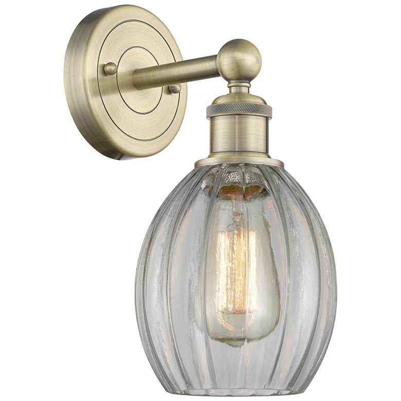 Image 1 Edison Eaton 12.5 inchHigh Antique Brass Sconce With Clear Shade