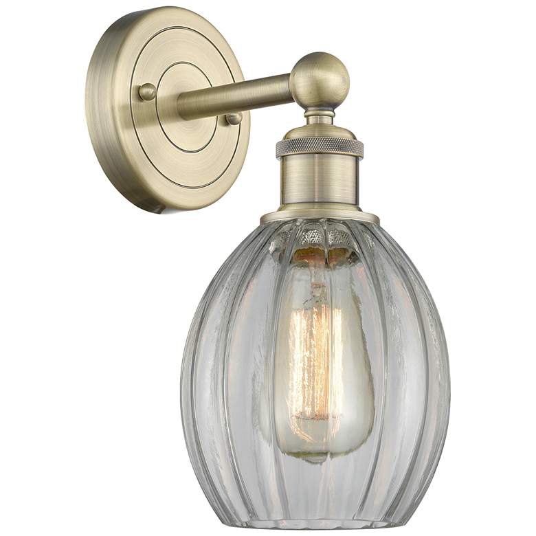 Image 1 Edison Eaton 12.5"High Antique Brass Sconce With Clear Shade