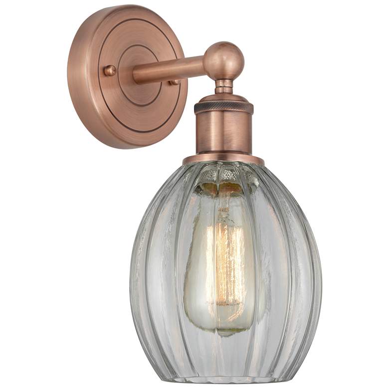 Image 1 Edison Eaton 12.5"High Antique Copper Sconce With Clear Shade