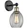 Edison Eaton 12.5"High Black Antique Brass Sconce With Clear Shade