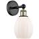 Edison Eaton 12.5"High Black Antique Brass Sconce With Matte White Sha