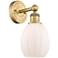 Edison Eaton 12.5"High Brushed Brass Sconce With Matte White Shade