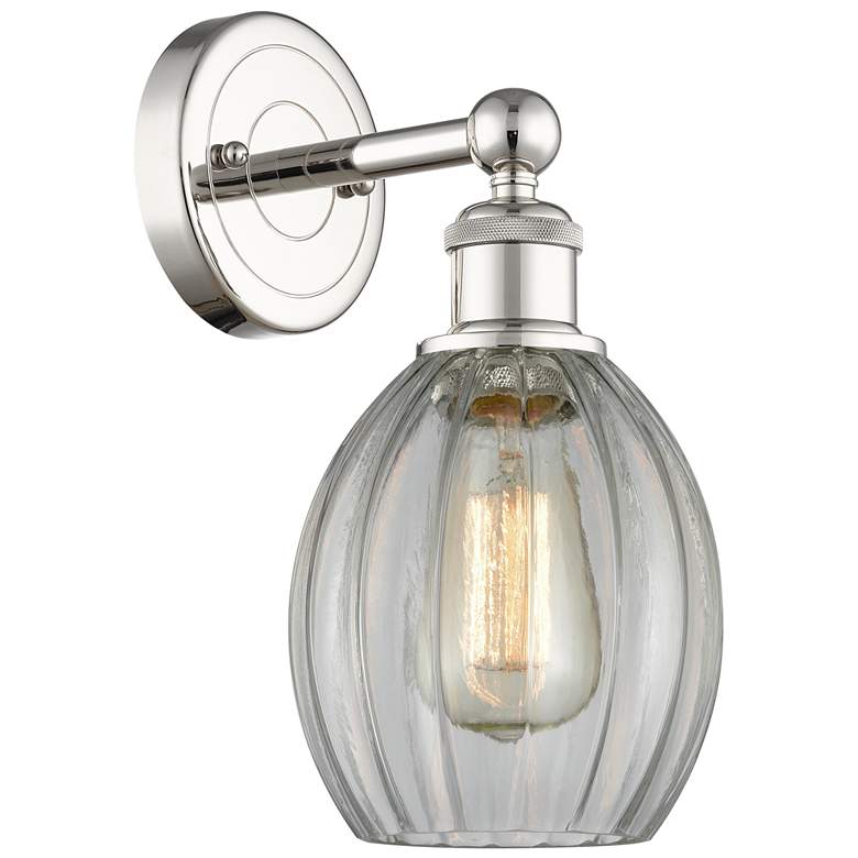 Image 1 Edison Eaton 12.5"High Polished Nickel Sconce With Clear Shade