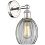 Edison Eaton 12.5"High Polished Nickel Sconce With Clear Shade