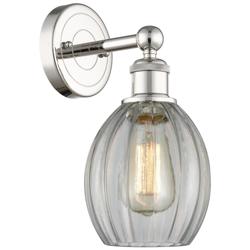 Edison Eaton 12.5"High Polished Nickel Sconce With Clear Shade