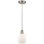 Edison Eaton 6" Brushed Satin Nickel Cord Hung Mini Pendant w/ White S