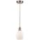 Edison Eaton 6" Brushed Satin Nickel Cord Hung Mini Pendant w/ White S