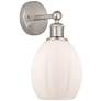 Edison Eaton 6" Brushed Satin Nickel Sconce w/ Matte White Shade