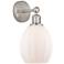 Edison Eaton 6" Brushed Satin Nickel Sconce w/ Matte White Shade