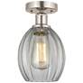 Edison Eaton 6" Brushed Satin Nickel Semi Flush Mount w/ Clear Shade