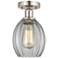 Edison Eaton 6" Brushed Satin Nickel Semi Flush Mount w/ Clear Shade