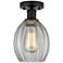 Edison Eaton 6" Matte Black Semi Flush Mount w/ Clear Shade