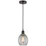 Edison Eaton 6" Oil Rubbed Bronze Cord Hung Mini Pendant w/ Clear Shad