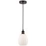 Edison Eaton 6" Oil Rubbed Bronze Cord Hung Mini Pendant w/ White Shad