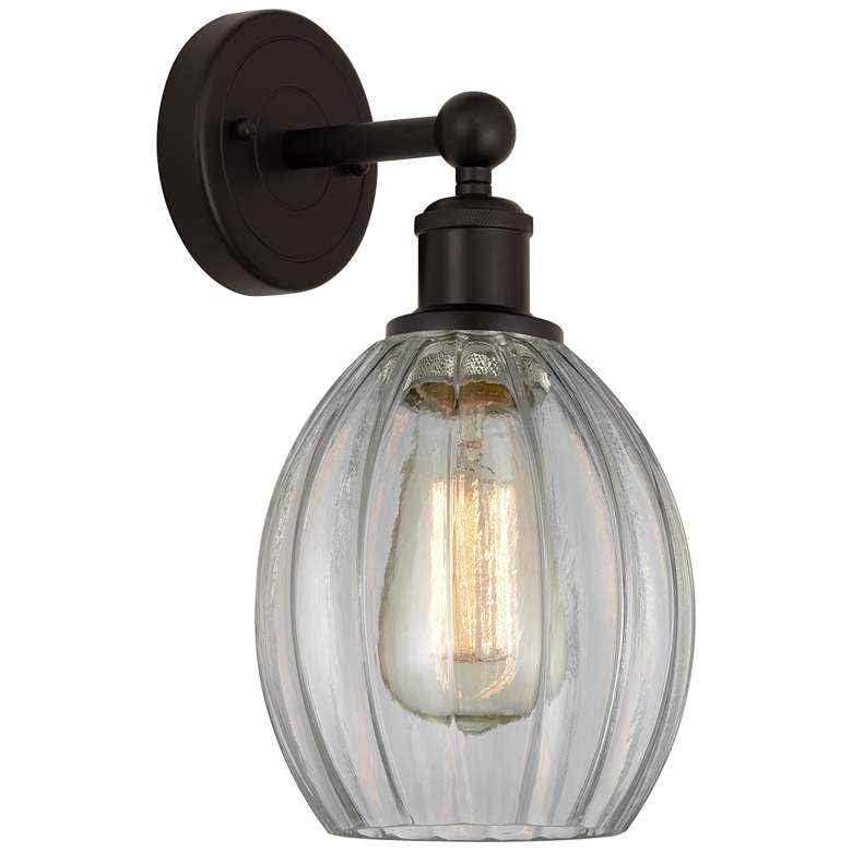 Image 1 Edison Eaton 6" Oil Rubbed Bronze Sconce w/ Clear Shade