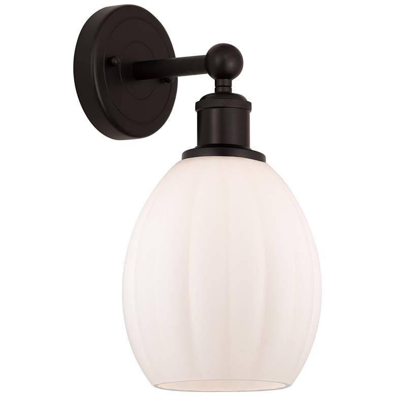 Image 1 Edison Eaton 6" Oil Rubbed Bronze Sconce w/ Matte White Shade
