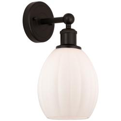 Edison Eaton 6" Oil Rubbed Bronze Sconce w/ Matte White Shade