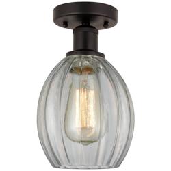Edison Eaton 6" Oil Rubbed Bronze Semi Flush Mount w/ Clear Shade