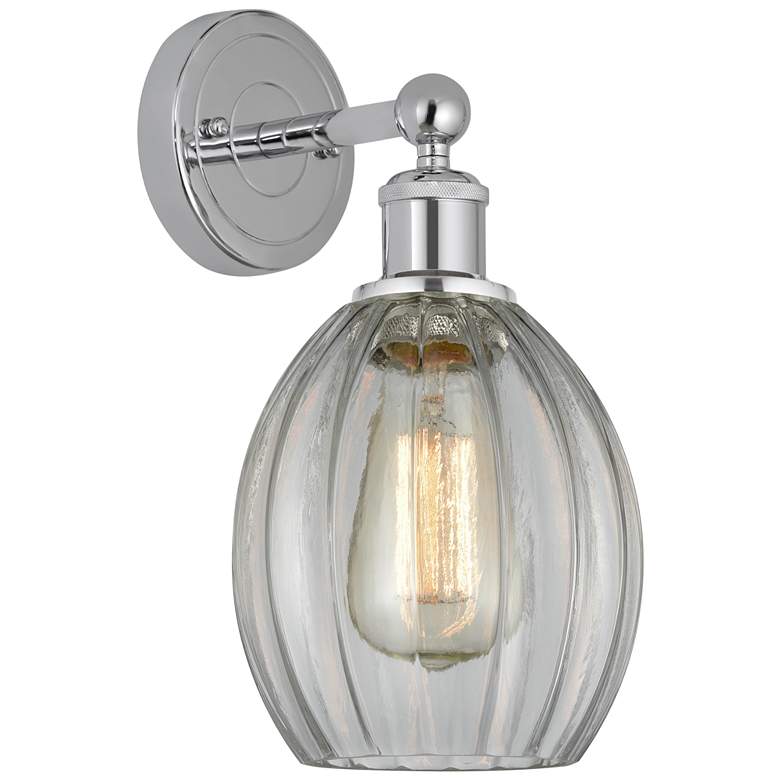 Image 1 Edison Eaton 6" Polished Chrome Sconce w/ Clear Shade