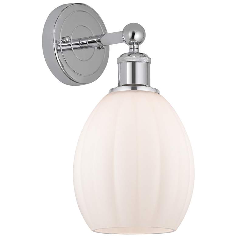 Image 1 Edison Eaton 6" Polished Chrome Sconce w/ Matte White Shade