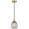 Edison Eaton 6" Satin Gold Cord Hung Mini Pendant w/ Clear Shade