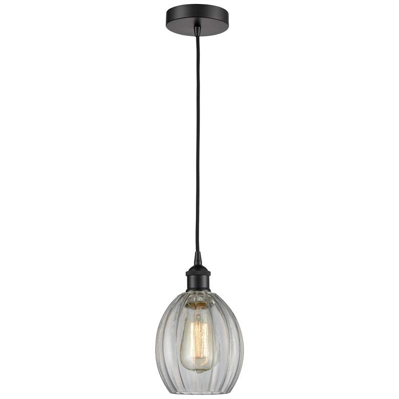 Image 1 Edison Eaton 6" Wide Matte Black Mini Pendant