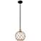 Edison Farmhouse 10"W Black Brass Stem Pendant w/ Clear Brown Shade
