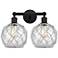 Edison Farmhouse 17"W 2 Light Black Bath Light w/ Clear White Shade