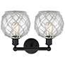 2_Edison Farmhouse 17"W 2 Light Black Bath Light w/ Clear White Shade more views