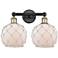 Edison Farmhouse 17"W 2 Light Black Brass Bath Light w/ White Shade
