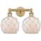 Edison Farmhouse 17"W 2 Light Brushed Brass Bath Light w/ White Shade