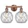 Edison Farmhouse 17"W 2 Light Copper Bath Light w/ Clear White Shade