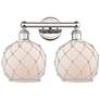 1_Edison Farmhouse 17"W 2-Lt Polished Nickel Bath Light w/ White Shade