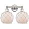Edison Farmhouse 17"W 2-Lt Polished Nickel Bath Light w/ White Shade