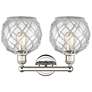 2_Edison Farmhouse 17"W 2-Lt Polished Nickel Vanity w/ Clear White Shade more views